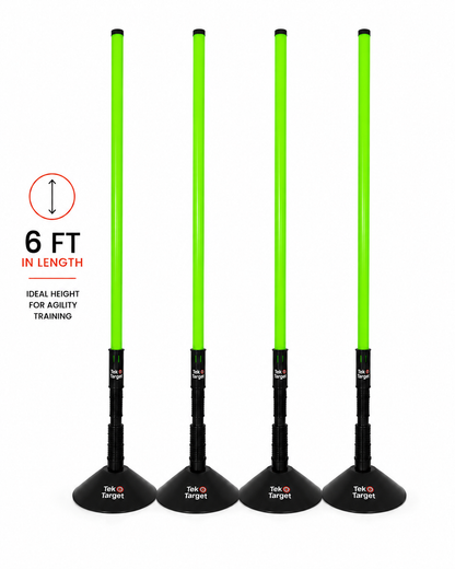 TekTarget Agility Poles with Rubber Bases (4)