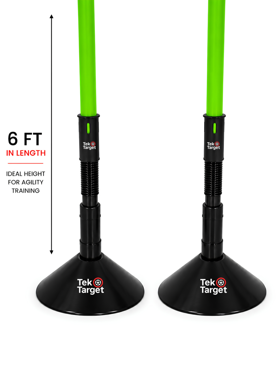 TekTarget Agility Poles with Rubber Bases (4)