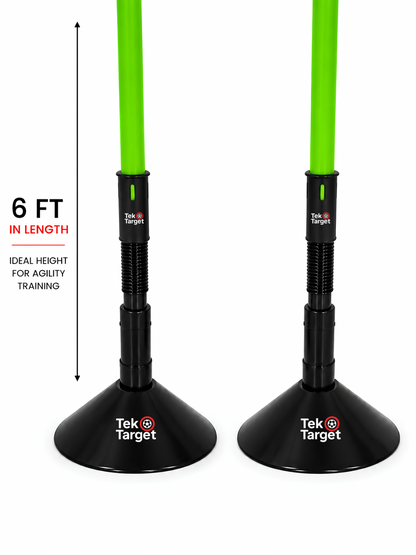 TekTarget Agility Poles with Rubber Bases (4)